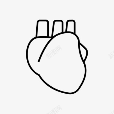 心脏解剖学身体图标图标