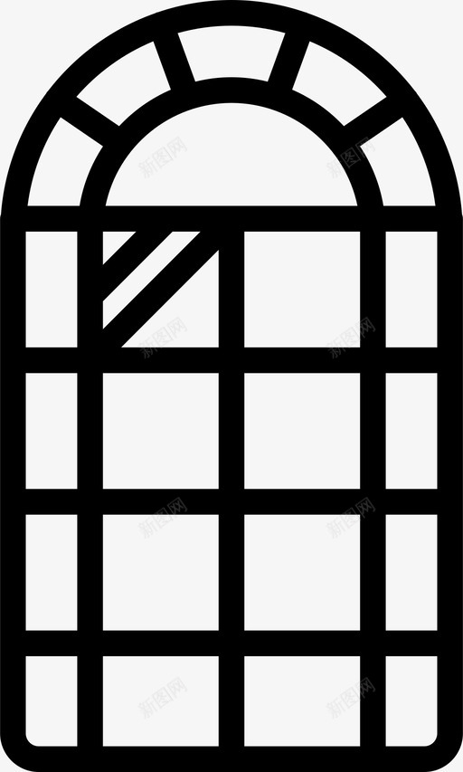 窗户建筑房屋图标svg_新图网 https://ixintu.com 建筑 建筑轮廓 房屋 窗户