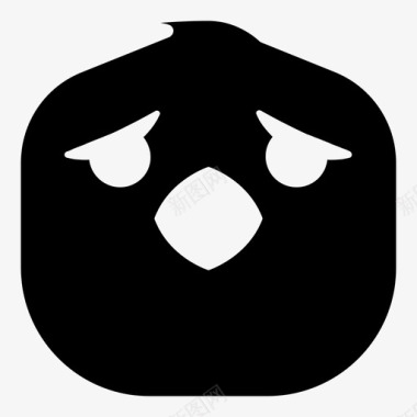 悲伤的小鸡表情符号韩娜表情符号小鸡版图标图标
