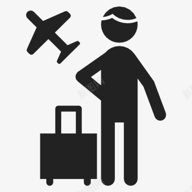 假期飞机行李图标图标