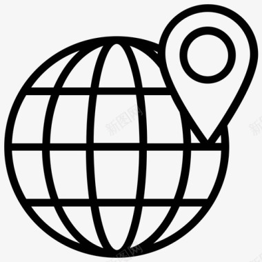 地理目标全球位置地图定位器图标图标
