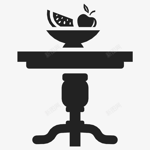 桌子容器水果碗图标svg_新图网 https://ixintu.com 器皿 容器 桌子 水果碗 花瓶