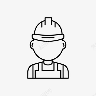 工人建筑工人承包商图标图标