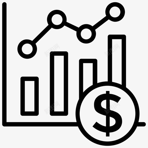 资金增长业务发展市场分析图标svg_新图网 https://ixintu.com 业务发展 市场分析 资金增长 销售图 销售预测 项目管理线图标