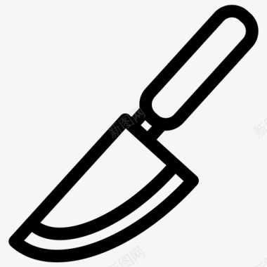 刀切刀厨房用具的轮廓图标图标