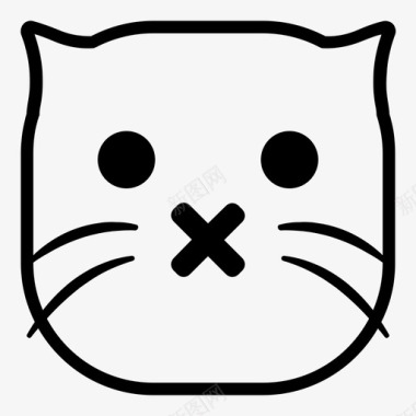无声猫表情符号韩娜表情猫版图标图标
