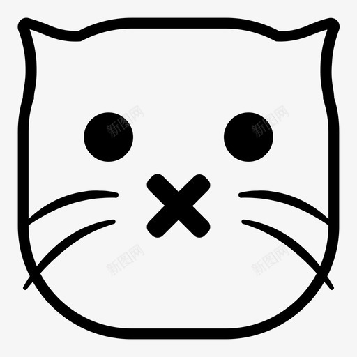 无声猫表情符号韩娜表情猫版图标svg_新图网 https://ixintu.com 无声猫 表情符号 韩娜表情猫版