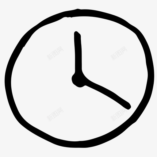 时钟手绘草图图标svg_新图网 https://ixintu.com 手绘 手表 时钟 时间 草图