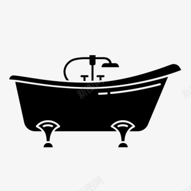 浴缸洗澡浴室图标图标