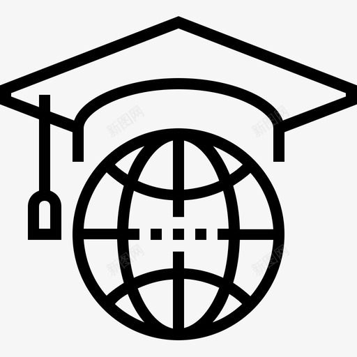 在线毕业帽子网络图标svg_新图网 https://ixintu.com 在线教育和在线学习 在线毕业 学习 帽子 网络