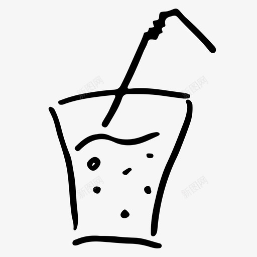 鸡尾酒饮料手绘图标svg_新图网 https://ixintu.com 手绘 素描 饮料 鸡尾酒 黑白饮料