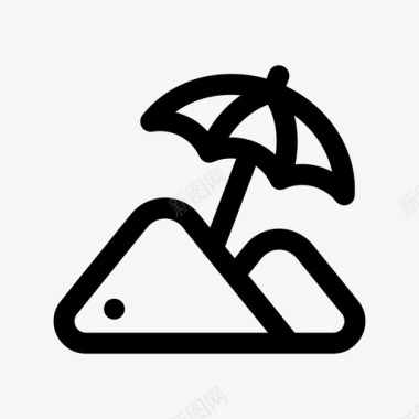 沙滩旅游雨伞图标图标