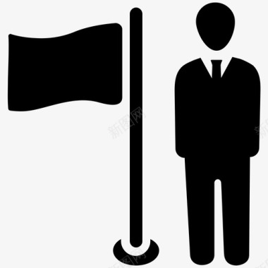 成就商业旗帜图标图标