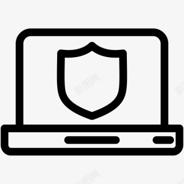 盾牌笔记本电脑保护安全图标图标