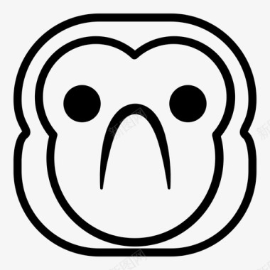 悲伤的猴子黑猩猩表情符号图标图标