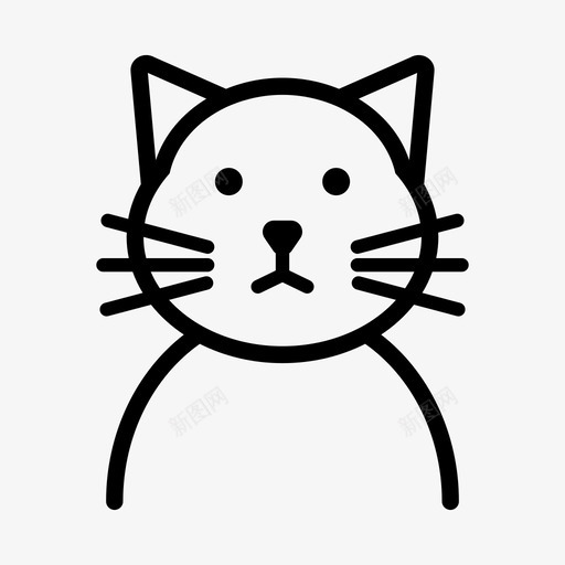 猫动物猫脸图标svg_新图网 https://ixintu.com 动物 宠物 小猫 猫 猫脸