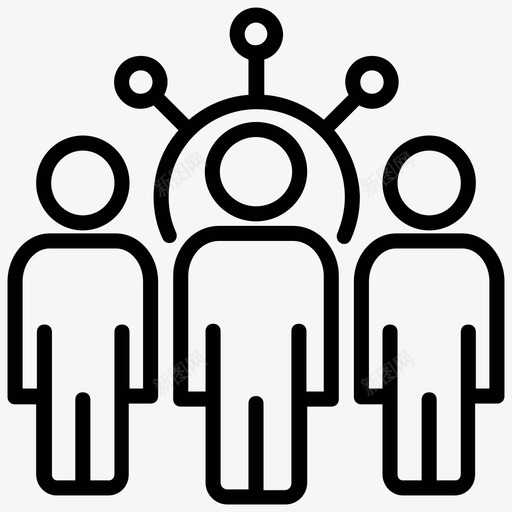 领导团队管理图标svg_新图网 https://ixintu.com 人员 团队 管理 项目管理线图标 领导