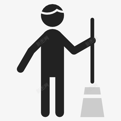 清洁工扫帚清洁地板图标svg_新图网 https://ixintu.com 人员 扫帚 清洁地板 清洁工 清洁服务 职业