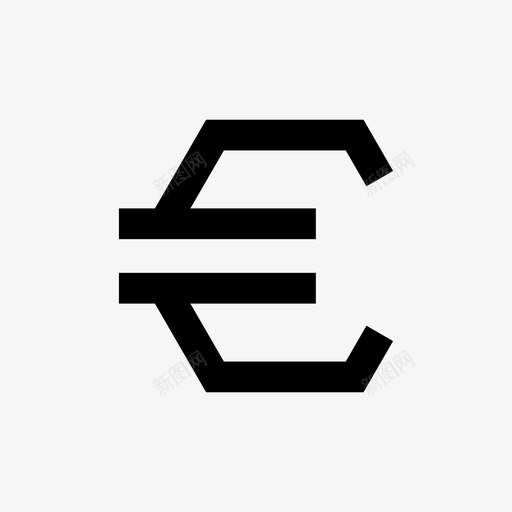 欧元符号货币欧洲图标svg_新图网 https://ixintu.com 六条直线 市场 欧元符号 欧洲 法定 货币 金融