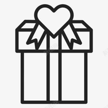 心形礼品包周年礼物爱情图标图标