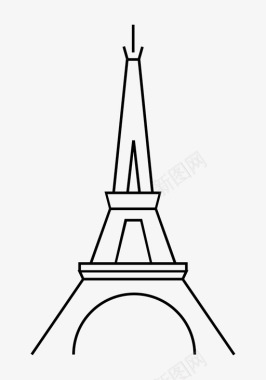 埃菲尔铁塔法国爱情图标图标