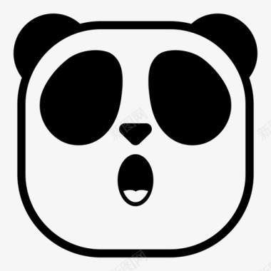 哇熊猫表情符号惊喜图标图标