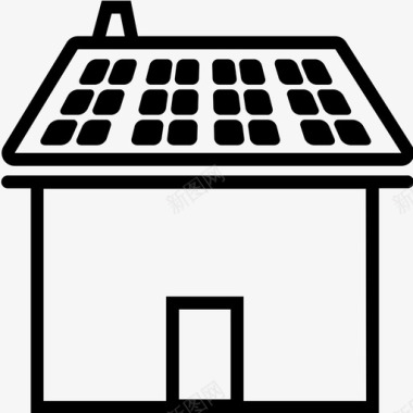 太阳能板屋顶家太阳能板图标图标