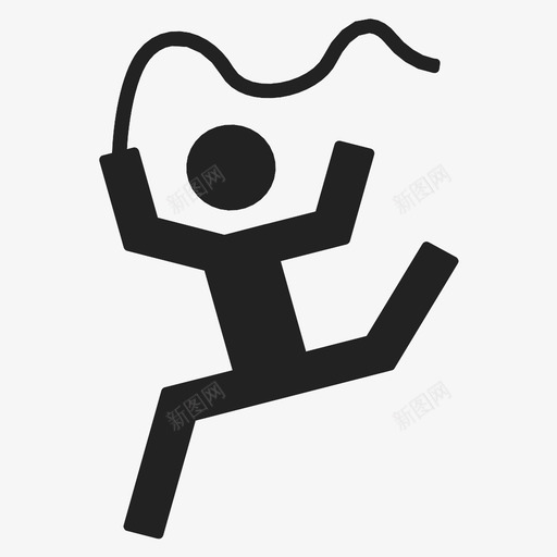 运动员快乐跳跃图标svg_新图网 https://ixintu.com 快乐 艺术体操 跳跃 运动 运动员