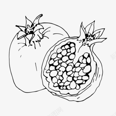 石榴苹果食品水果图标图标