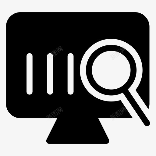 图表业务放大镜图标svg_新图网 https://ixintu.com 业务 图表 屏幕 报表和分析图示符图标 搜索 放大镜