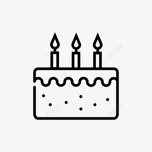 生日蛋糕面包店蜡烛图标svg_新图网 https://ixintu.com 庆祝 甜点 生日蛋糕 蜡烛 面包店 面包店线性图标集