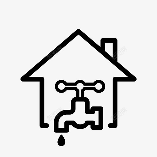 家用水水龙头用户界面图标svg_新图网 https://ixintu.com 家用水 水龙头 用户界面
