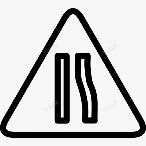 窄路开右图标svg_新图网 https://ixintu.com 右 开 标志 标志符号 窄路 警告