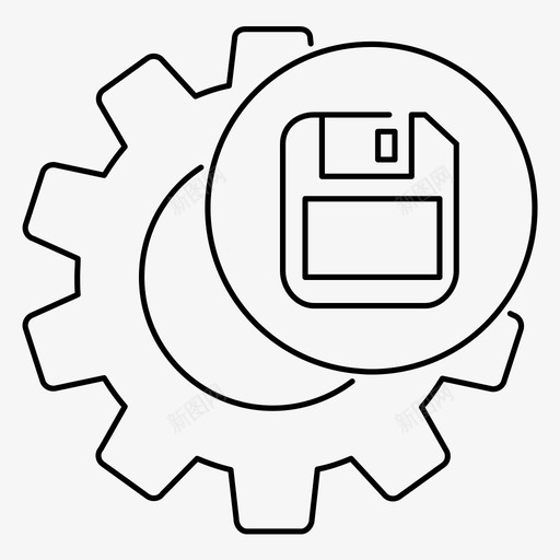 保存设置齿轮单像素笔划图标svg_新图网 https://ixintu.com 保存设置 单像素笔划图标 齿轮