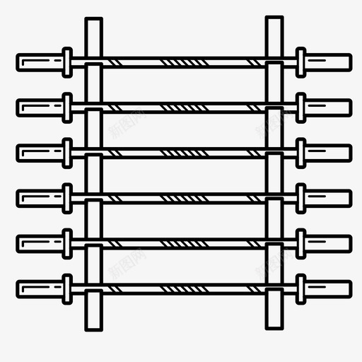 杠铃架健身图标svg_新图网 https://ixintu.com 健身 杠铃架