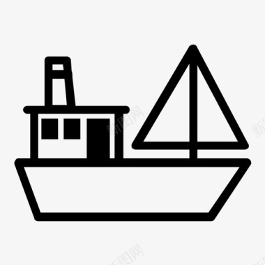海船船帆船图标图标