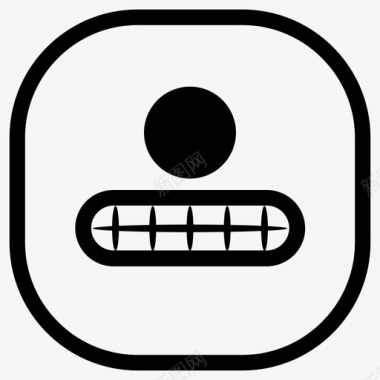 独眼巨人微笑牙齿表情符号微笑牙齿图标图标