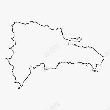 多米尼加共和国地图美洲轮廓图图标图标