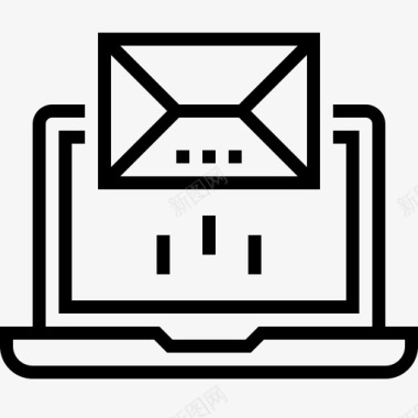 电子邮件营销通信笔记本电脑图标图标
