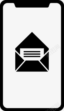 iphonex电子邮件应用程序智能手机图标图标