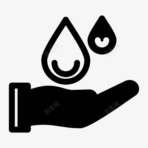 水护理献血生态图标svg_新图网 https://ixintu.com 手 水保险 水护理 献血 生态