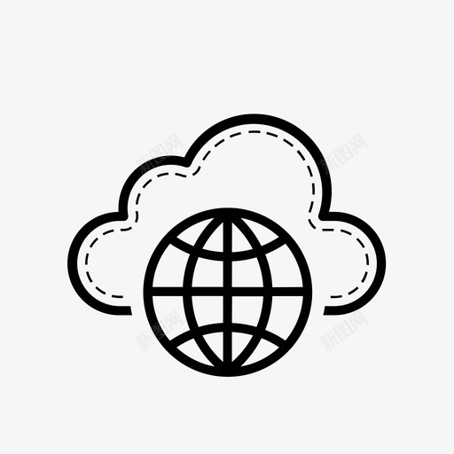 internetglobeuniverse图标svg_新图网 https://ixintu.com cloud粗体条纹 globe internet universe web wide world