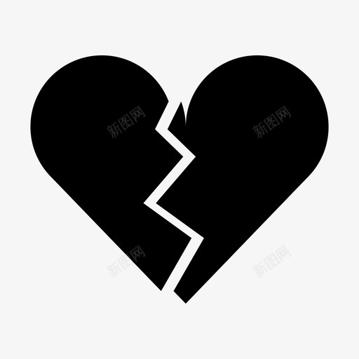 破碎的心离婚爱情图标svg_新图网 https://ixintu.com 分离 婚姻失败 浪漫 爱情 破碎的心 离婚