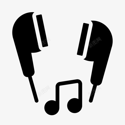 音乐耳塞耳机音符图标svg_新图网 https://ixintu.com 声音 耳机 音乐和声音 音乐耳塞 音符