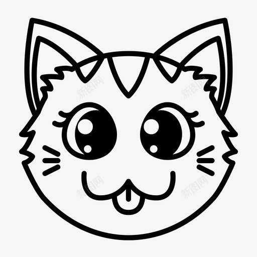 可爱的猫脸大眼睛表情图标svg_新图网 https://ixintu.com 傻傻 可爱的猫脸 大眼睛 猫表情 表情