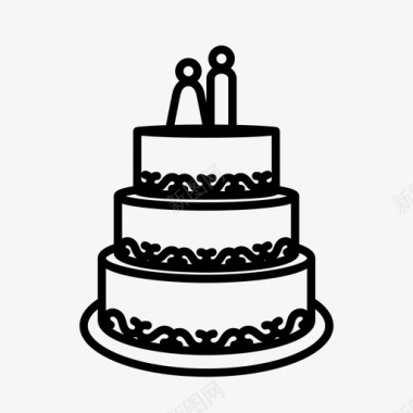 结婚蛋糕巧克力蛋糕结婚图标图标