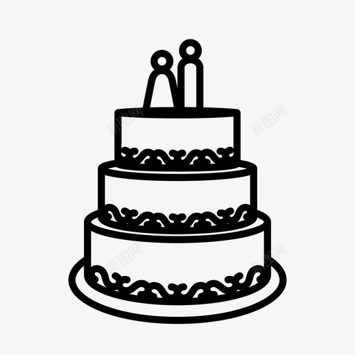 结婚蛋糕巧克力蛋糕结婚图标svg_新图网 https://ixintu.com 巧克力蛋糕 结婚 结婚蛋糕