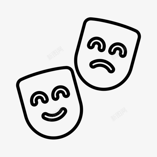 戏剧电影院面具图标svg_新图网 https://ixintu.com 剧院 家庭影院3 戏剧 歌剧 电影院 面具