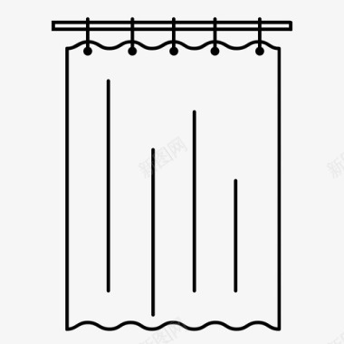 窗帘浴室浴帘图标图标