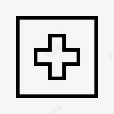 医疗十字医院薄图标图标